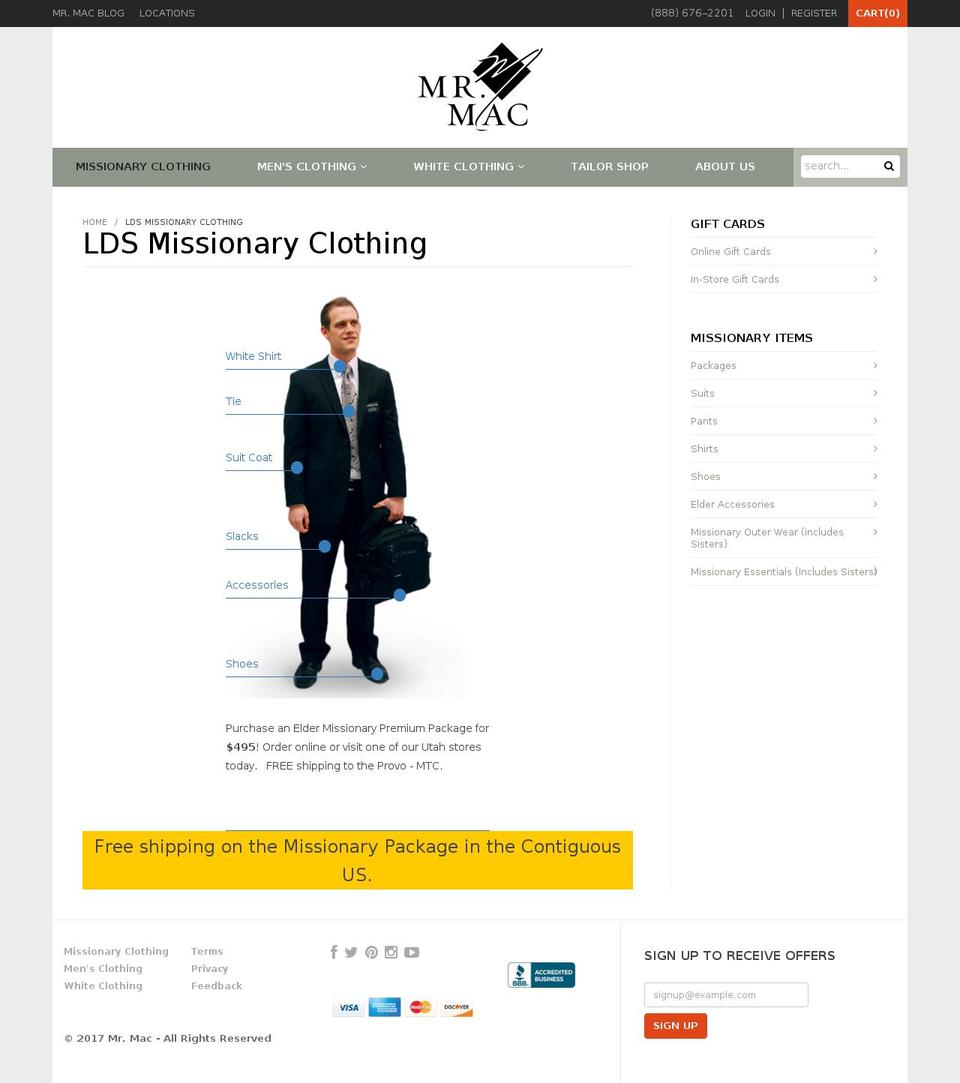 missionaryoutlet.com shopify website screenshot