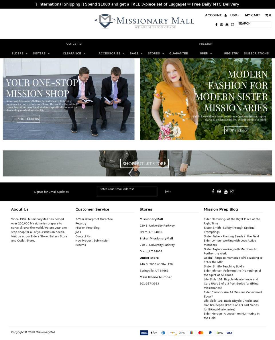 missionaryregistry.com — Shopify storefront screenshot
