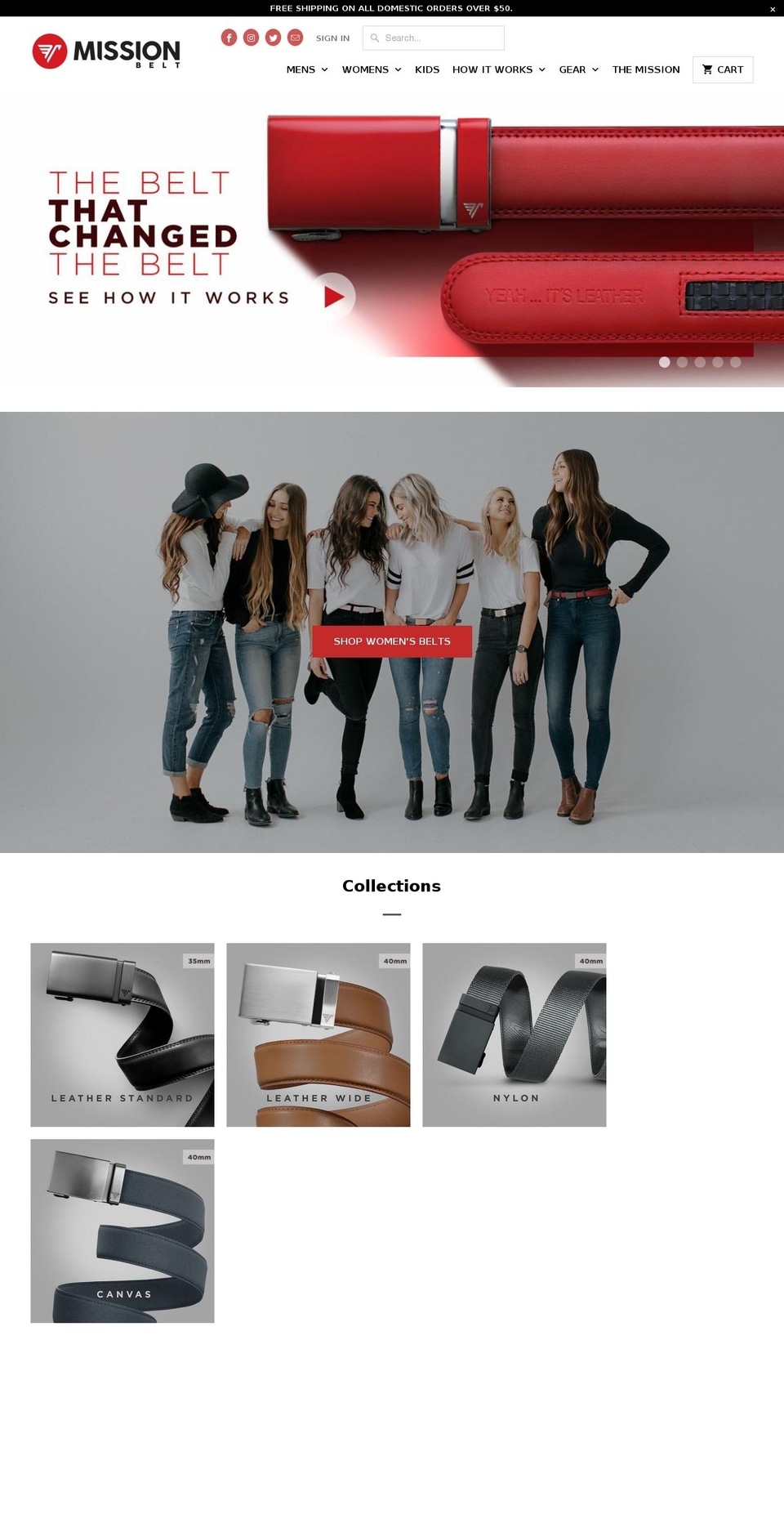 missionbelt.ca shopify website screenshot