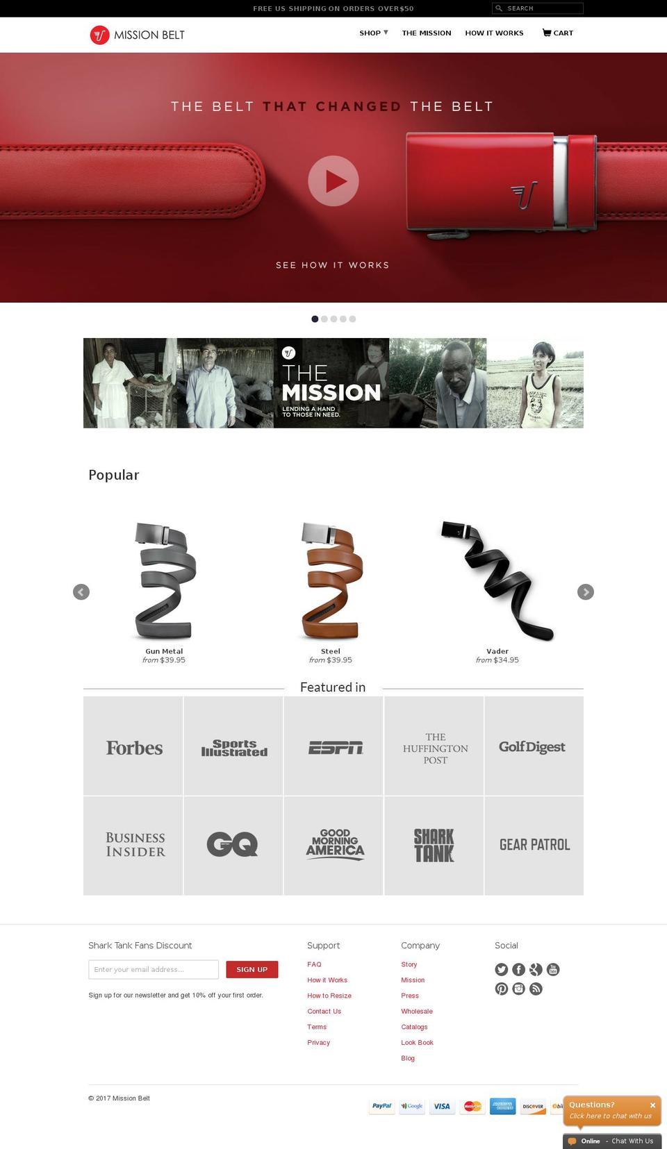missionbelt.fr shopify website screenshot