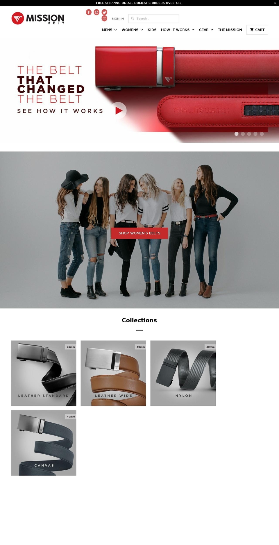 missionbelt.net shopify website screenshot