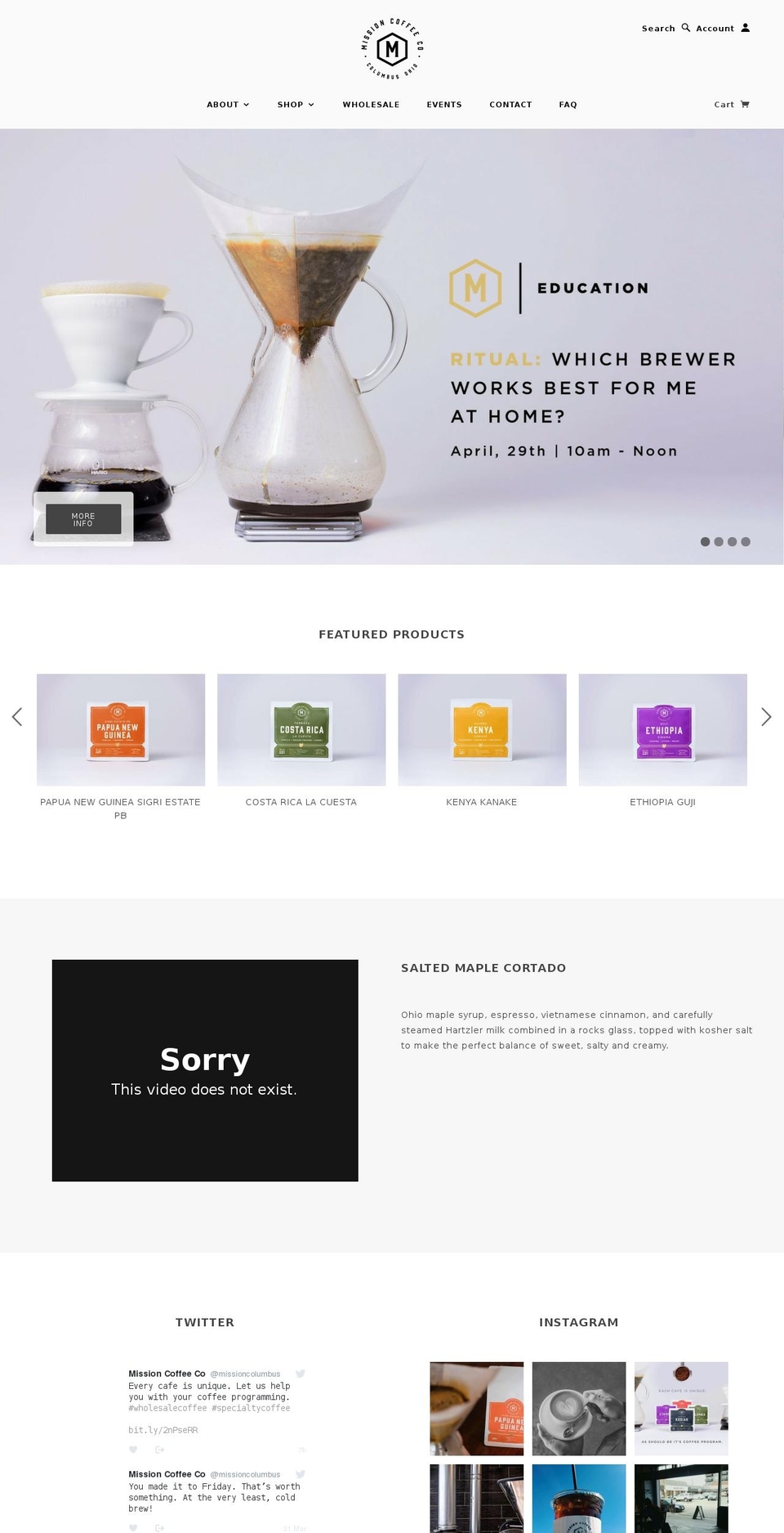 missioncoffeeco.com shopify website screenshot