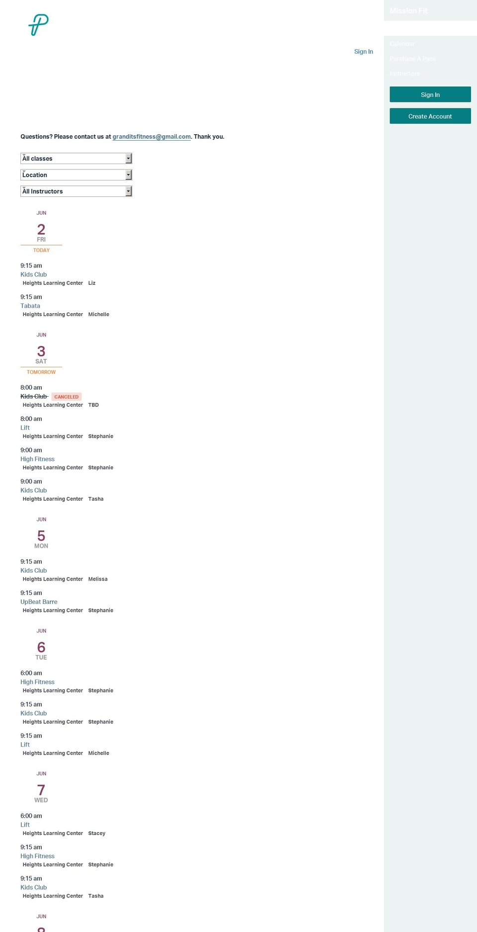 missionfitmamas.com — Shopify storefront screenshot
