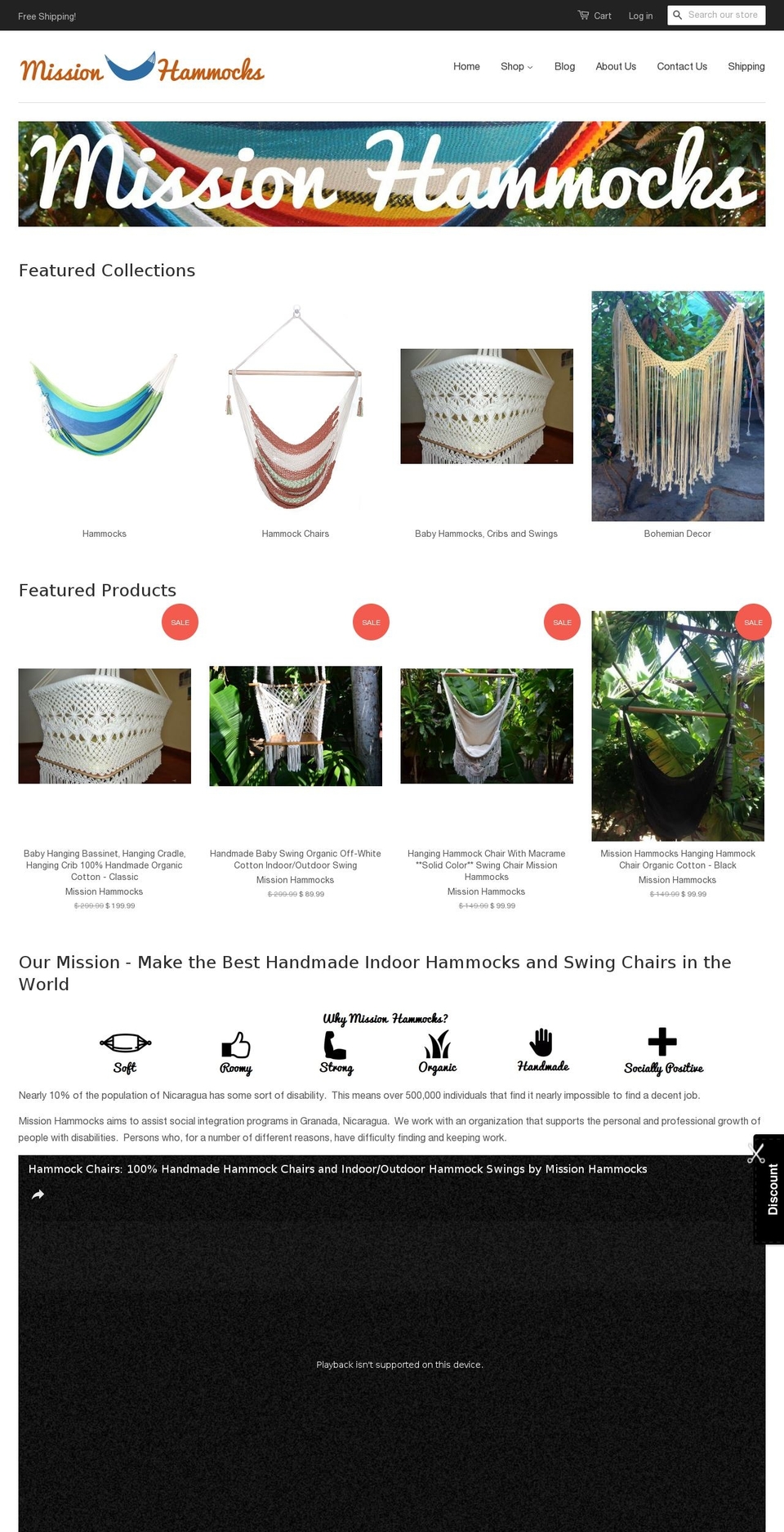 missionhammocks.com shopify website screenshot