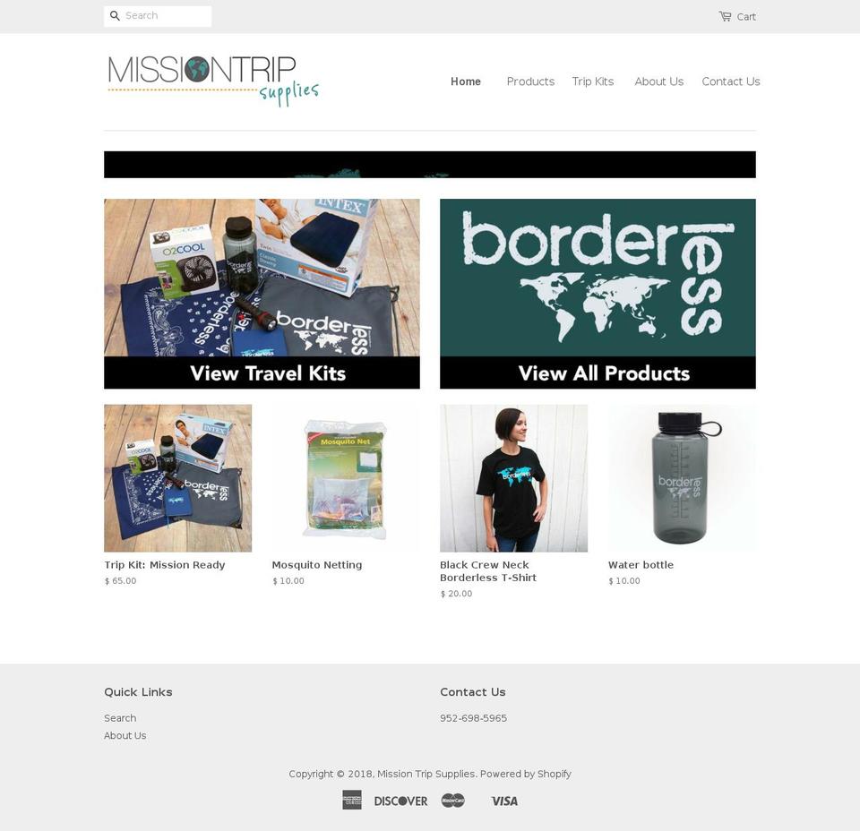 missiontripsupplies.org shopify website screenshot