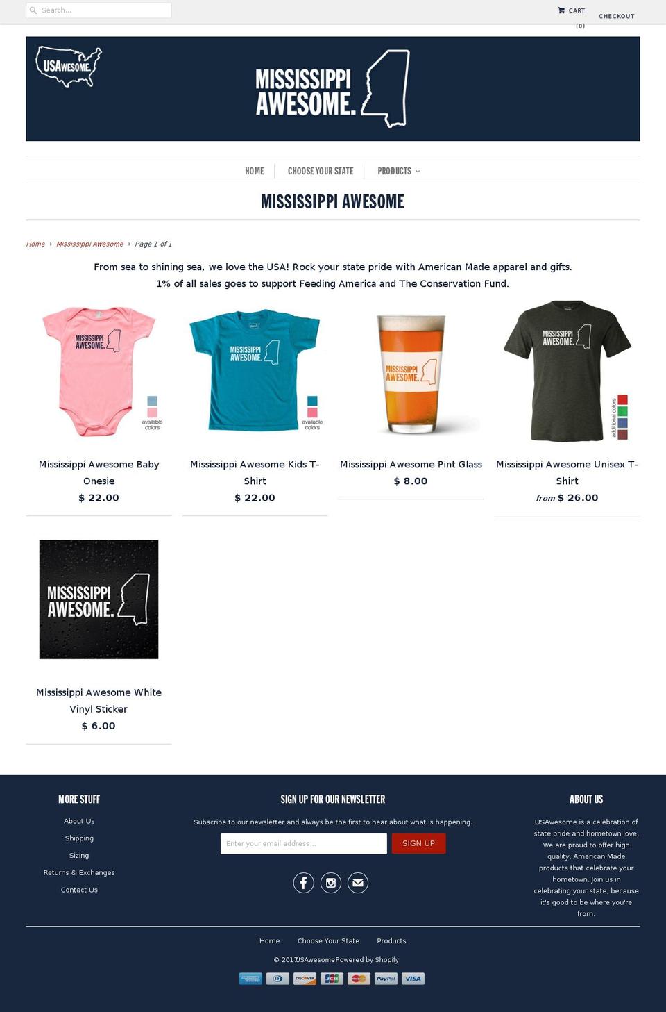 mississippiawesome.us shopify website screenshot