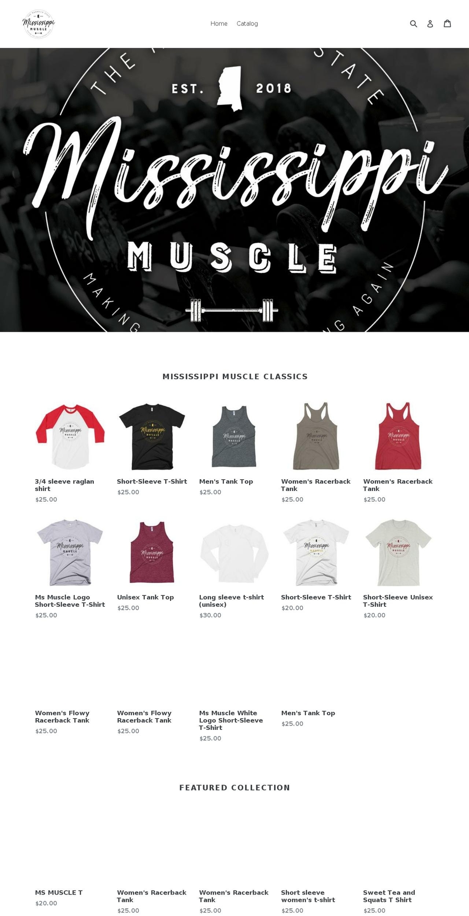mississippimuscle.com — Shopify storefront screenshot