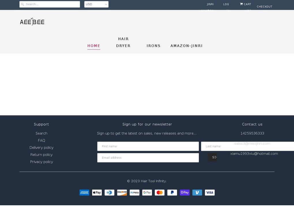 missjinri.com shopify website screenshot