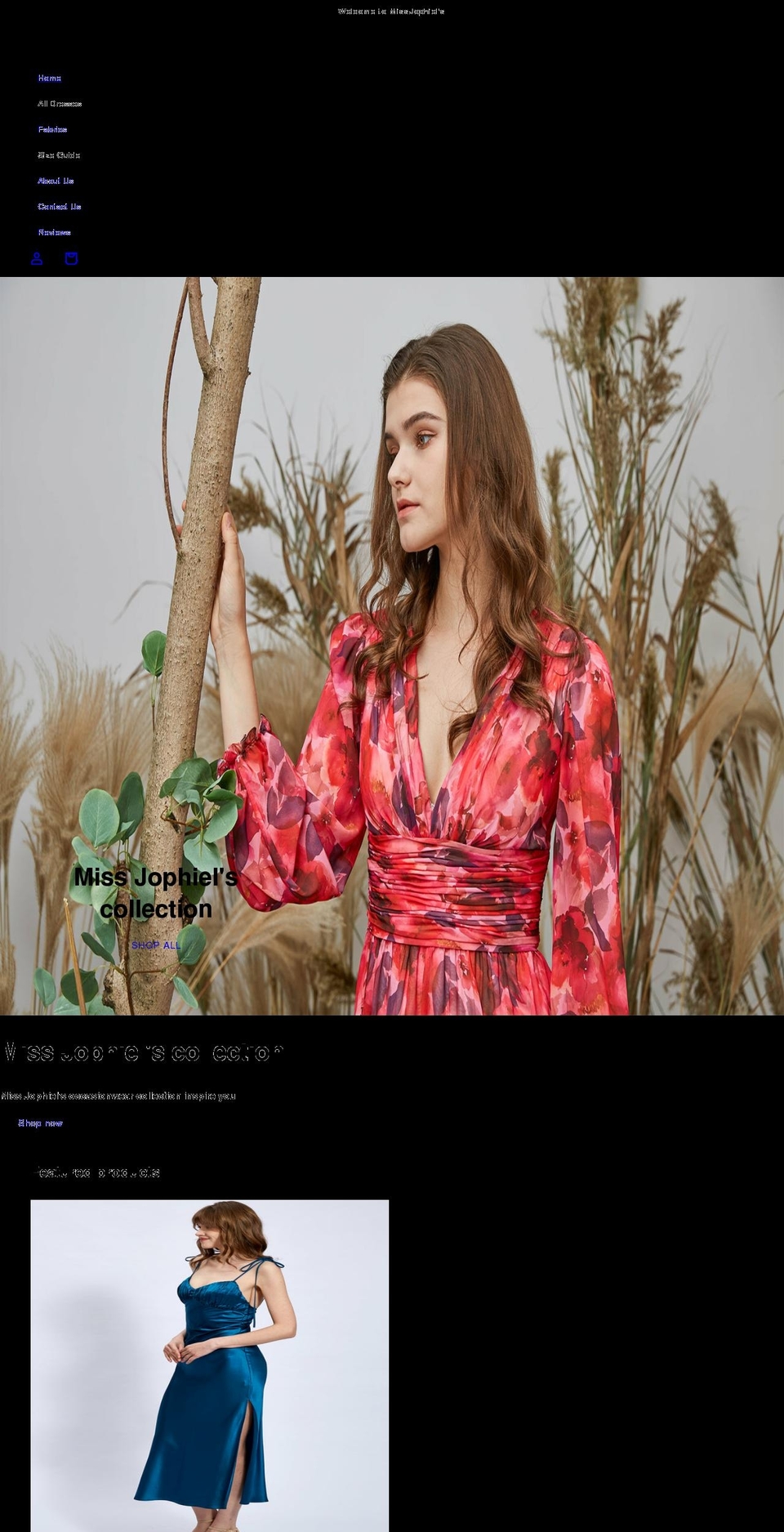 missjophiel.com shopify website screenshot