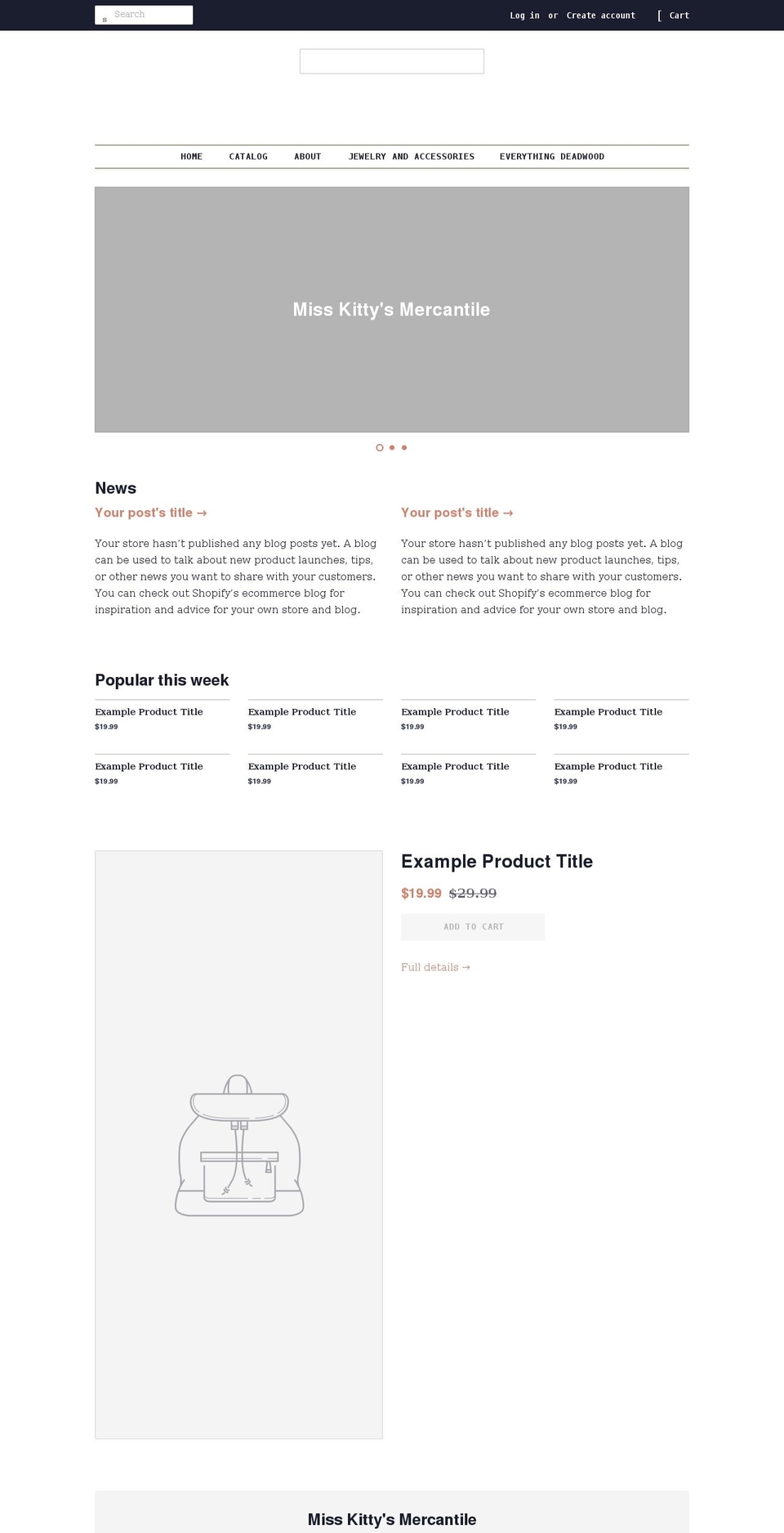 misskittysmercantile.com shopify website screenshot