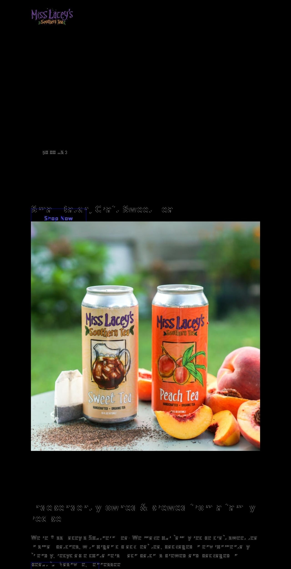 misslaceysteas.com shopify website screenshot