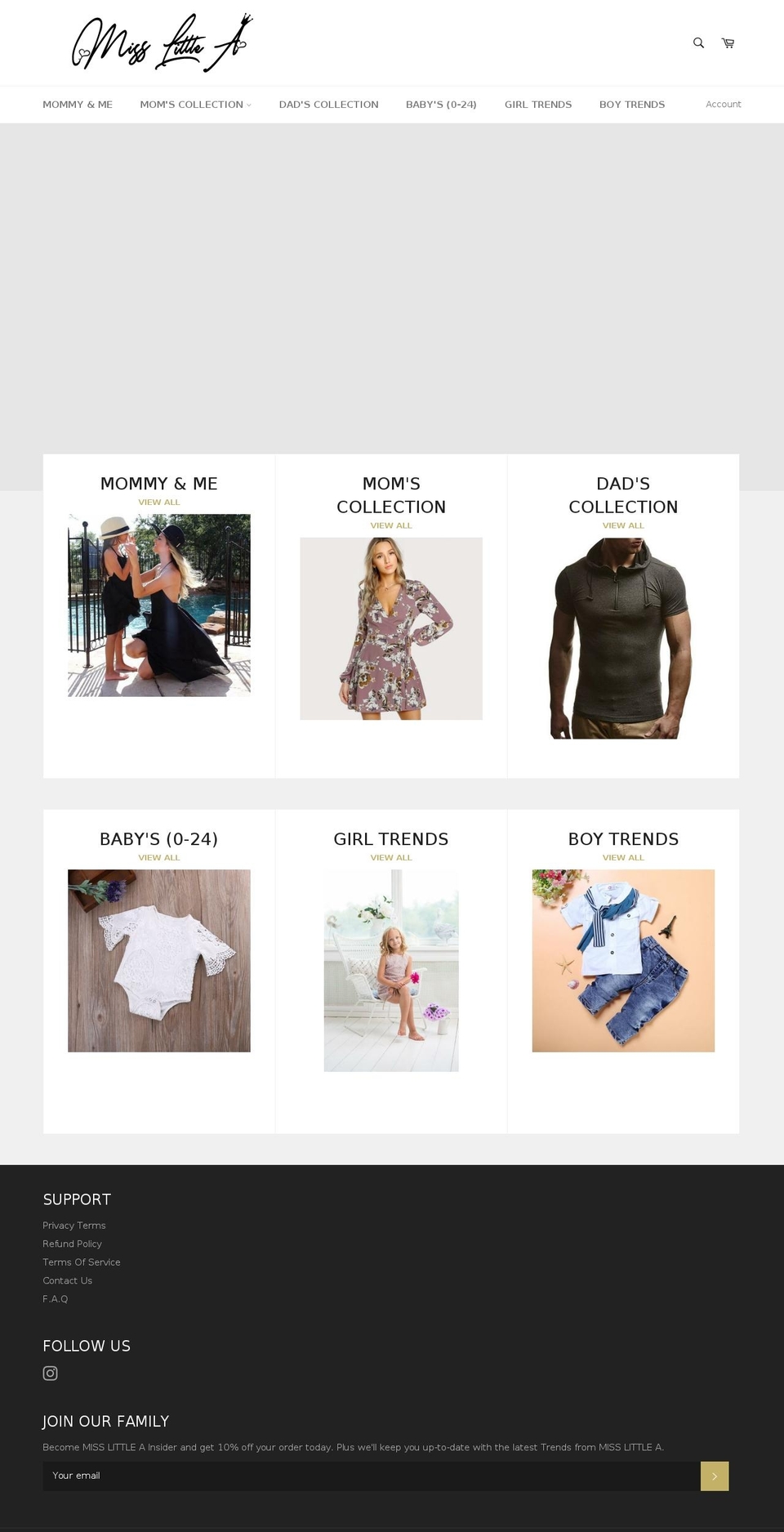 misslittlea.com — Shopify storefront screenshot