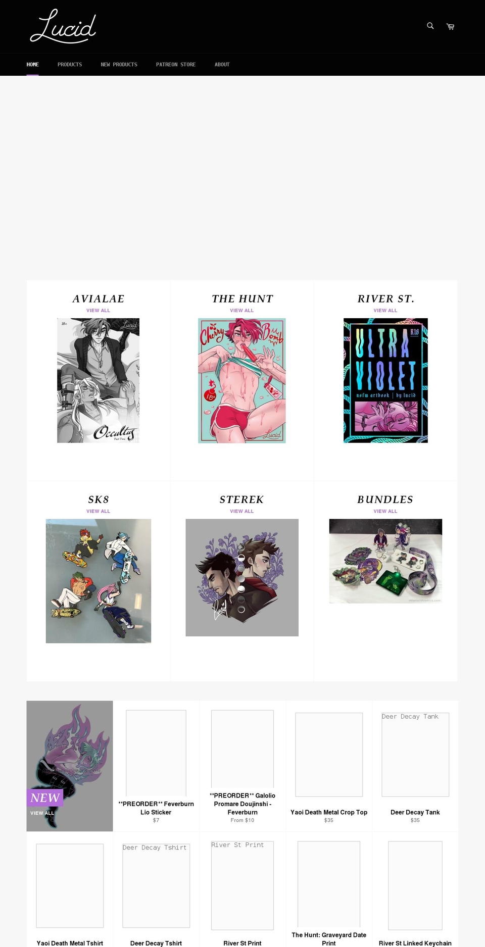misslucidcomics.com shopify website screenshot