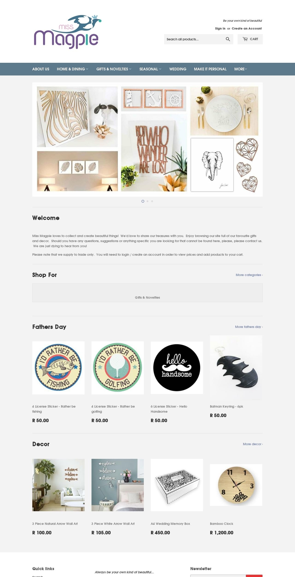 missmagpieonline.com — Shopify storefront screenshot