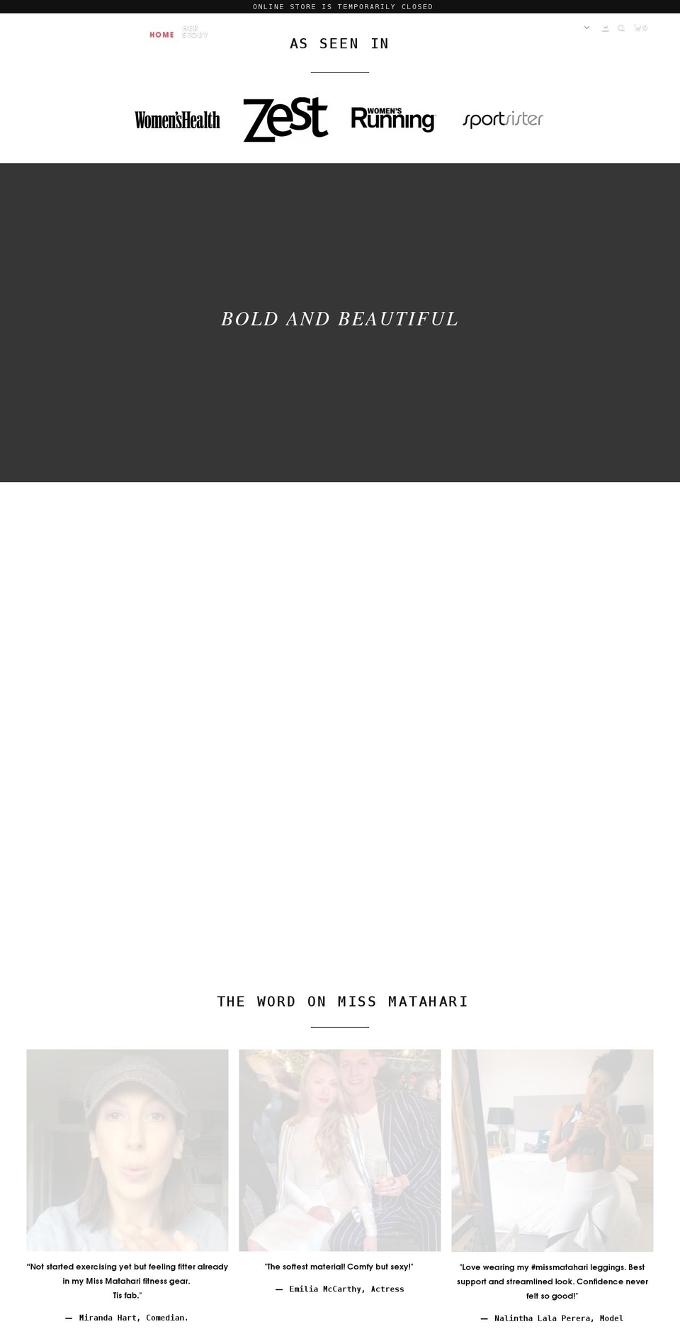 missmatahari.com shopify website screenshot