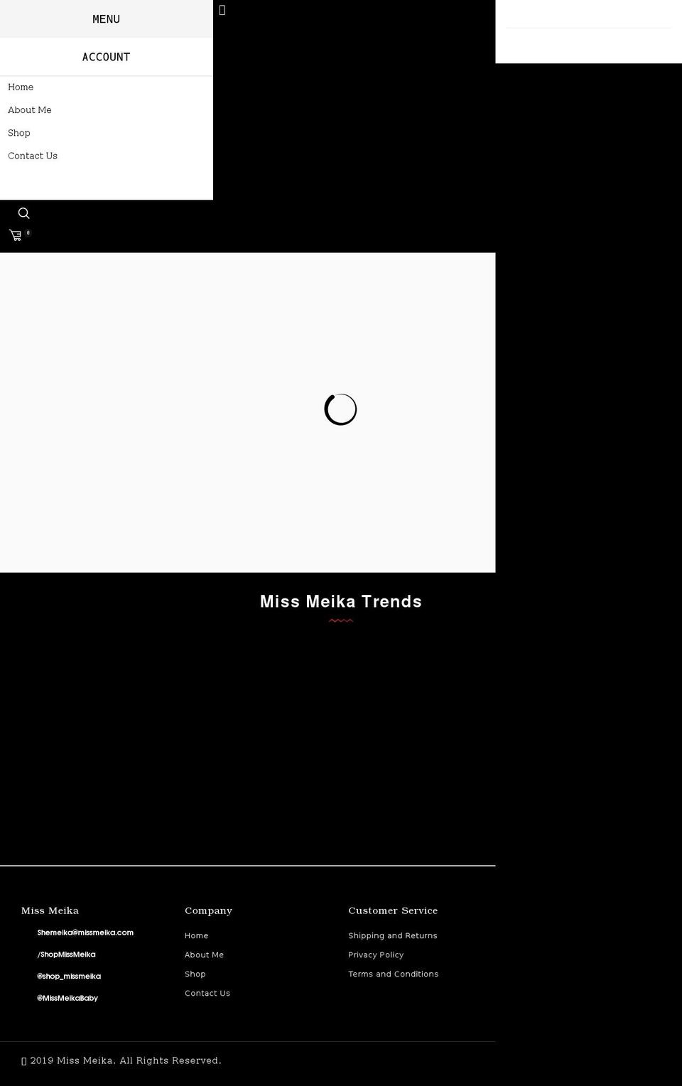 missmeika.com shopify website screenshot