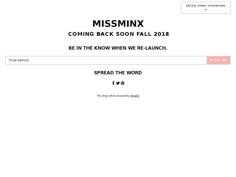 SEED \/\/ Development V1.0 Shopify theme site example missminx.com