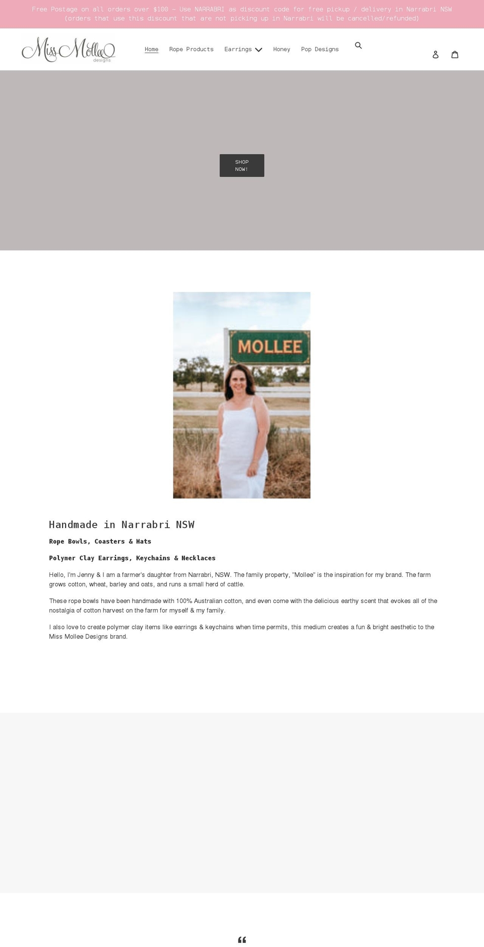 missmolleedesigns.com shopify website screenshot