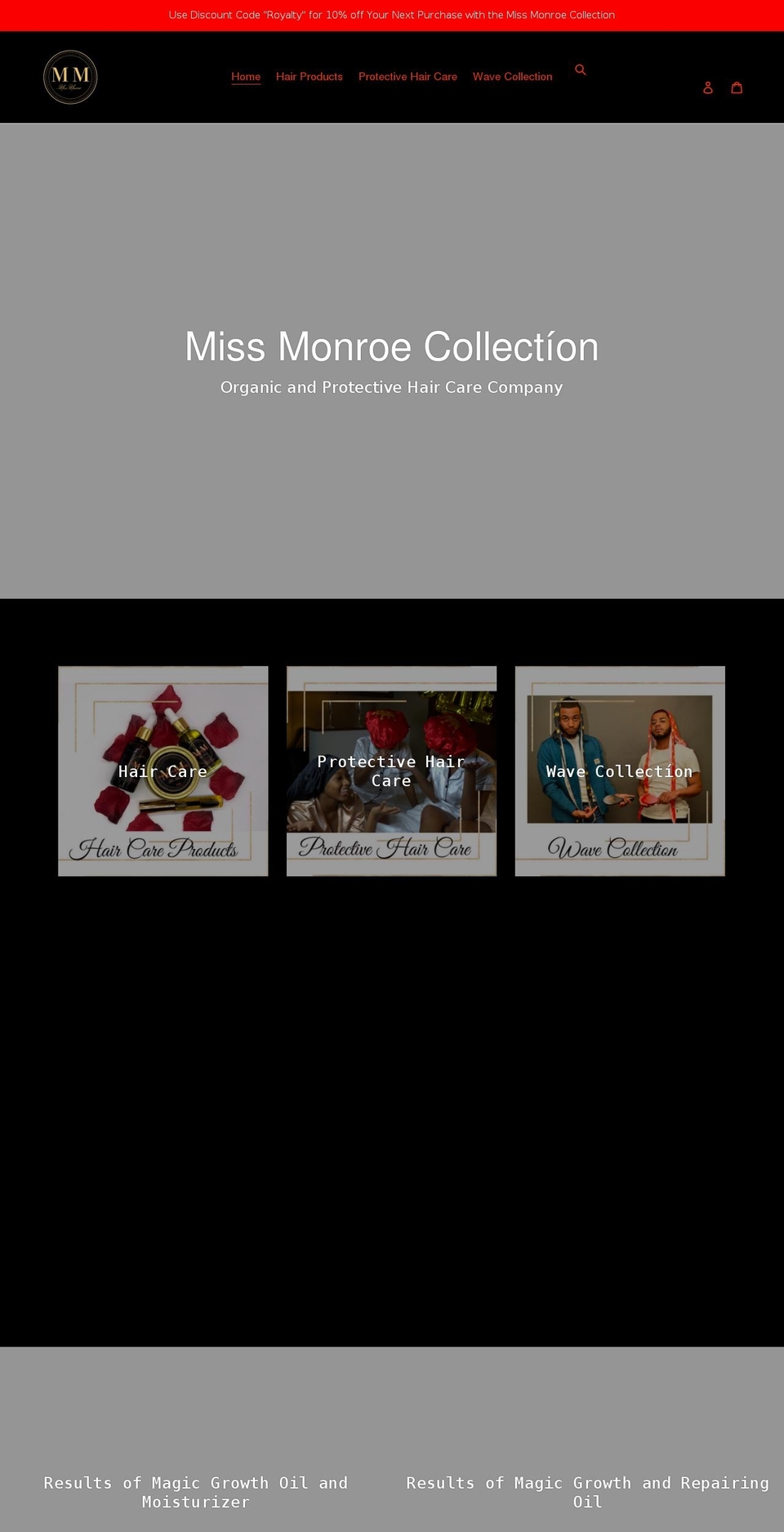 missmonroecollection.com shopify website screenshot