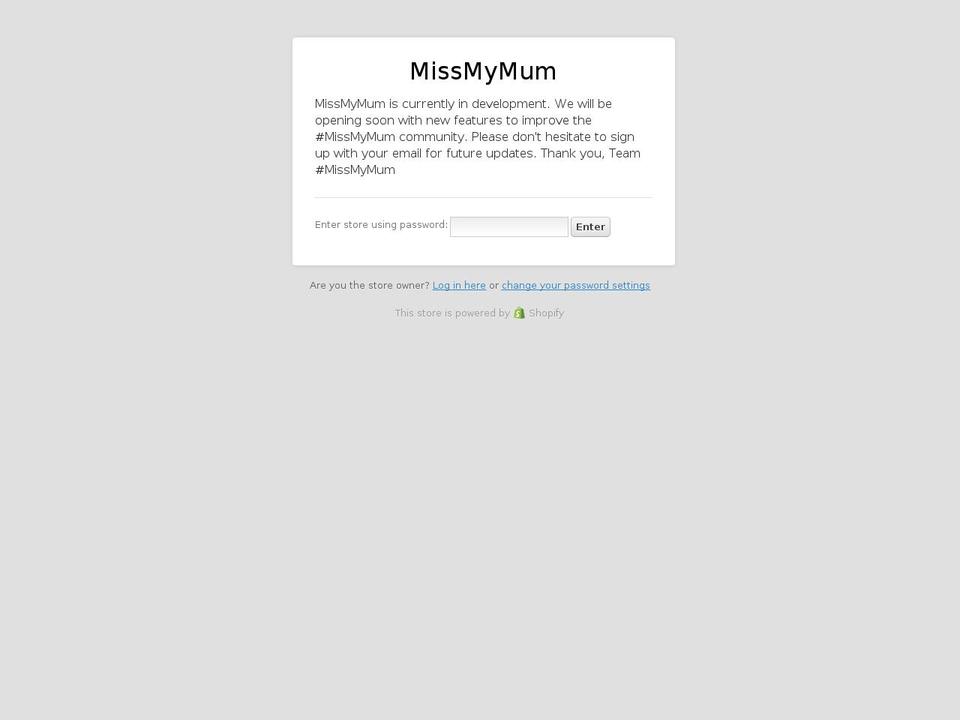 missmymum.com — Shopify storefront screenshot