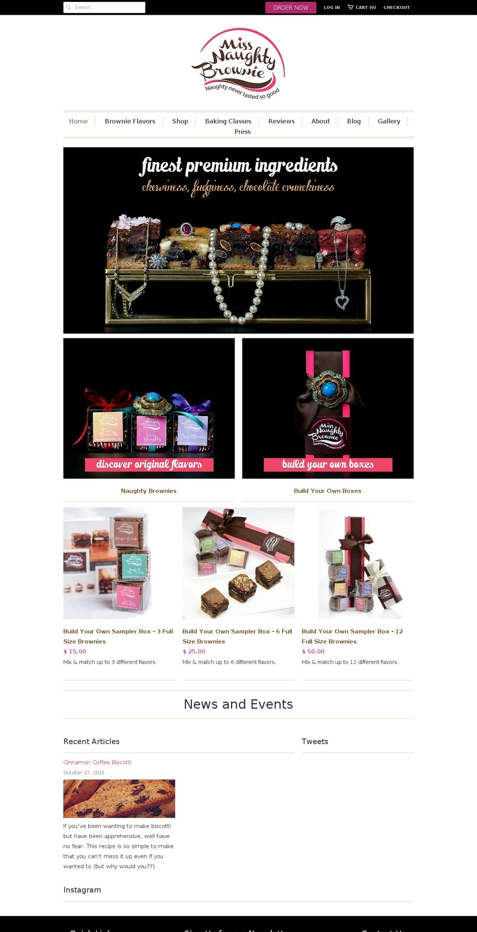 missnaughtybrownie.com shopify website screenshot