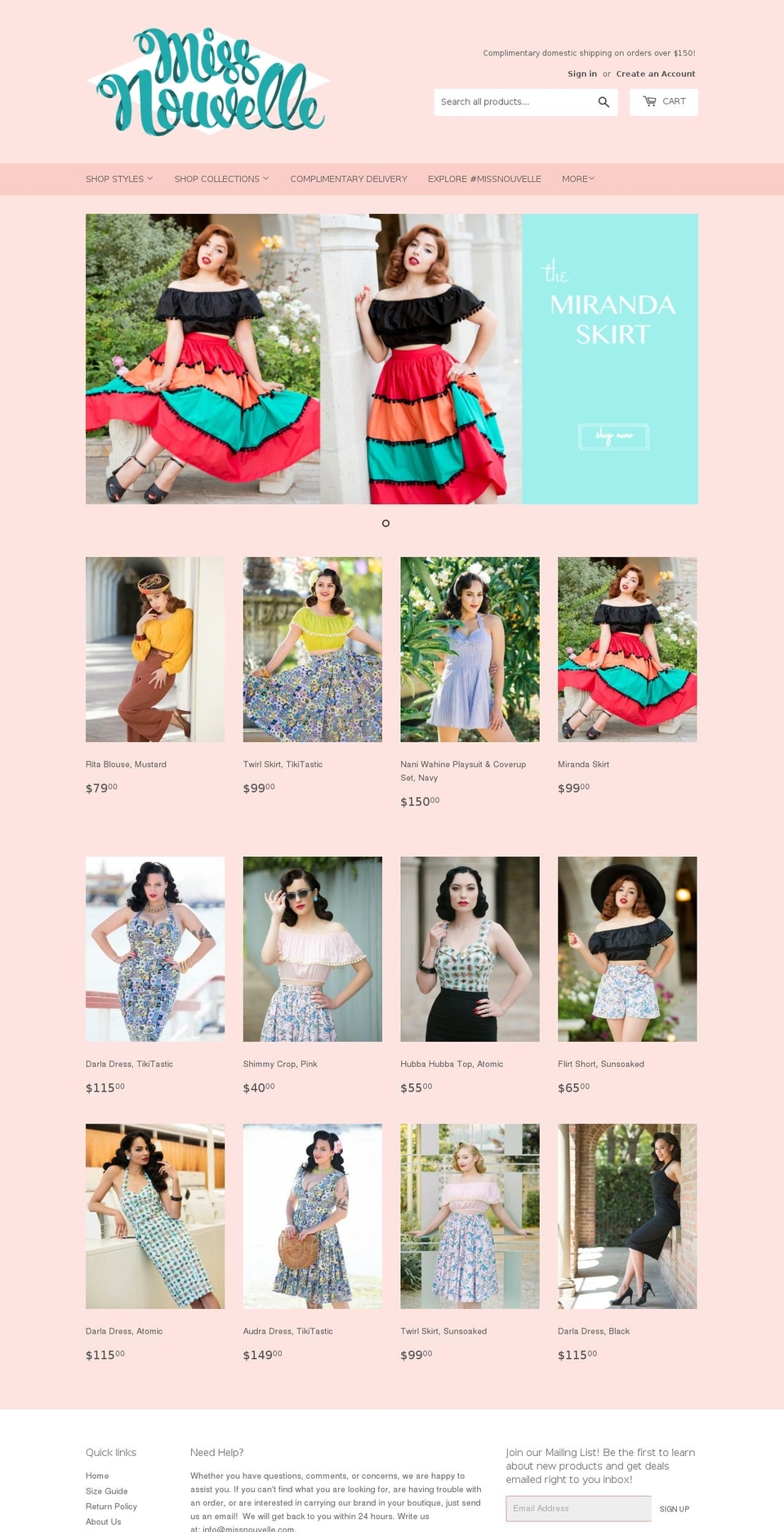 missnouvelle.com shopify website screenshot