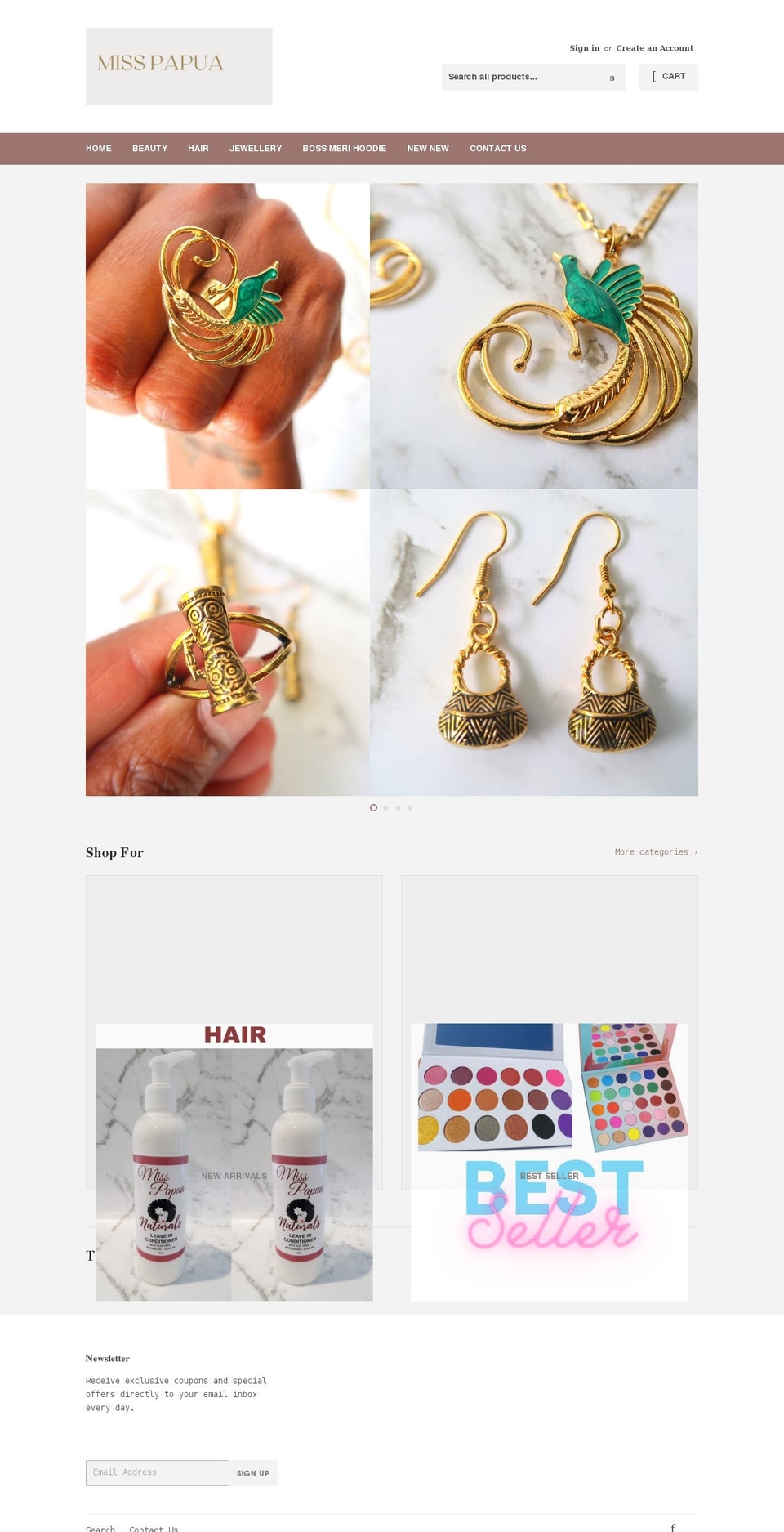 misspapua.com — Shopify storefront screenshot