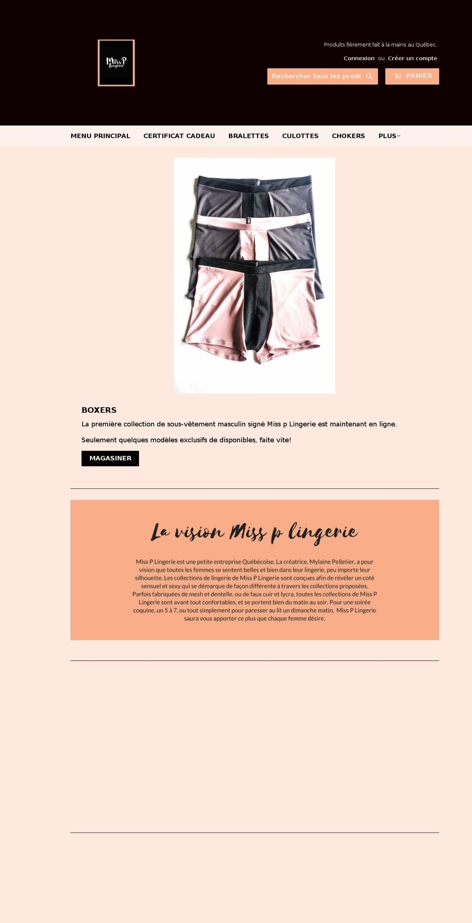 missplingerie.com — Shopify storefront screenshot