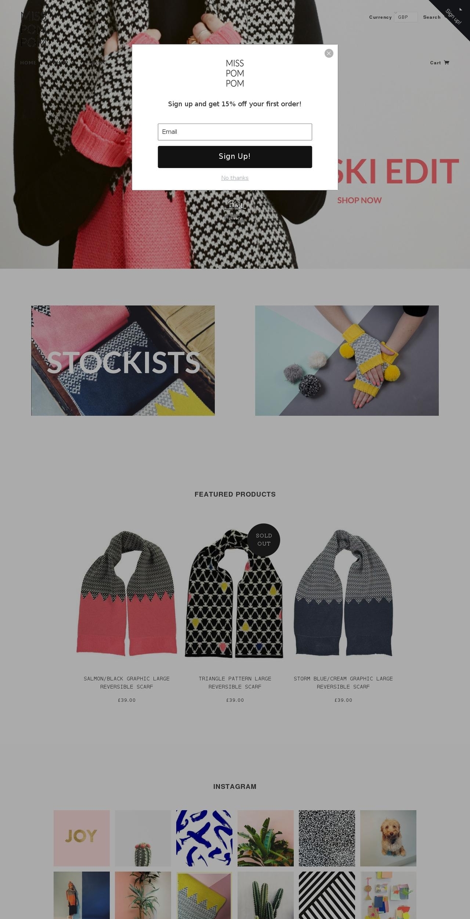 misspompoms.com shopify website screenshot