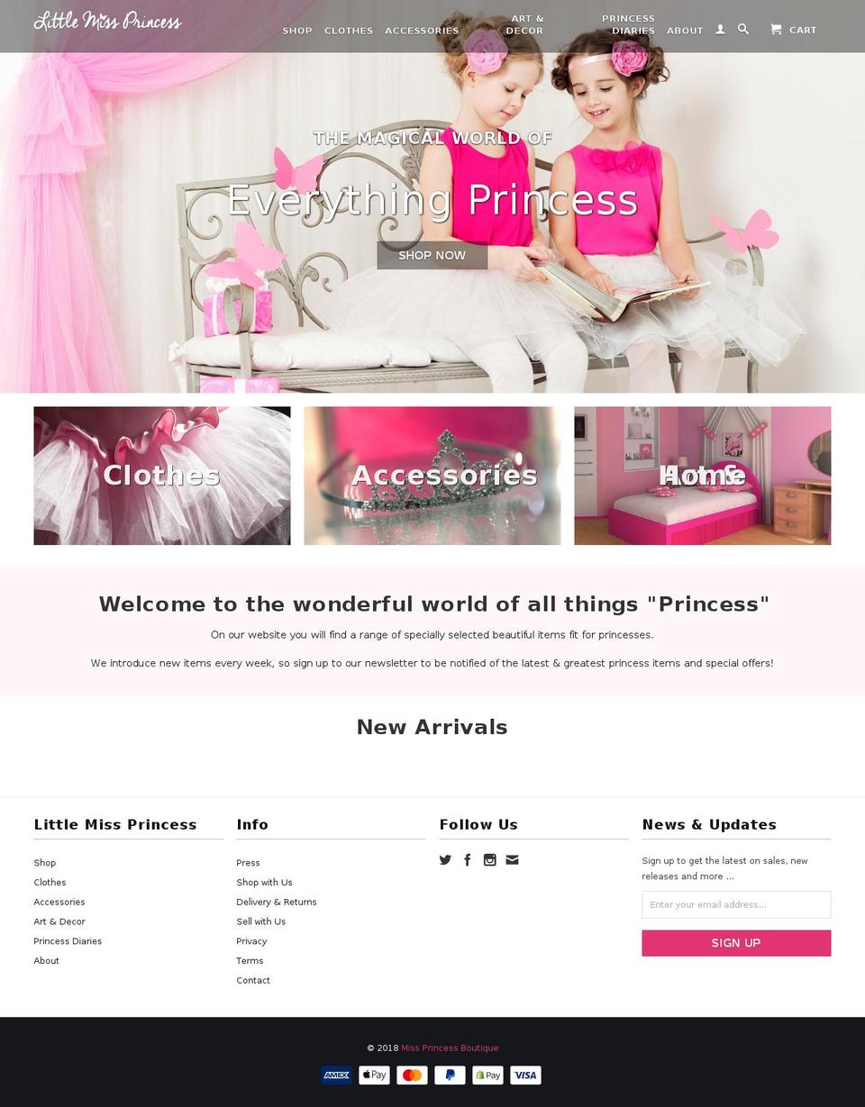 *Retina Shopify theme site example missprincessboutique.com