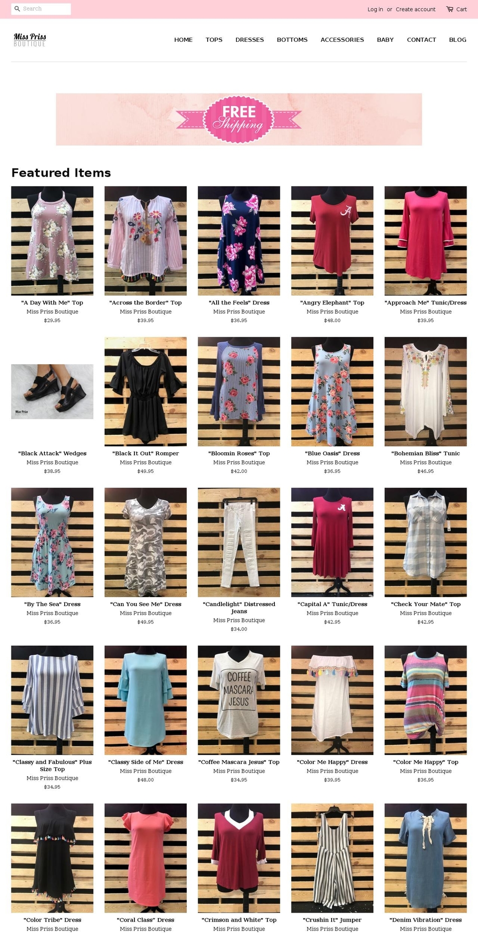 missprisstuscaloosa.com — Shopify storefront screenshot