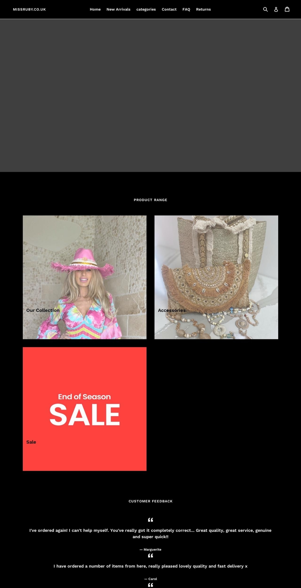 missruby.co.uk shopify website screenshot