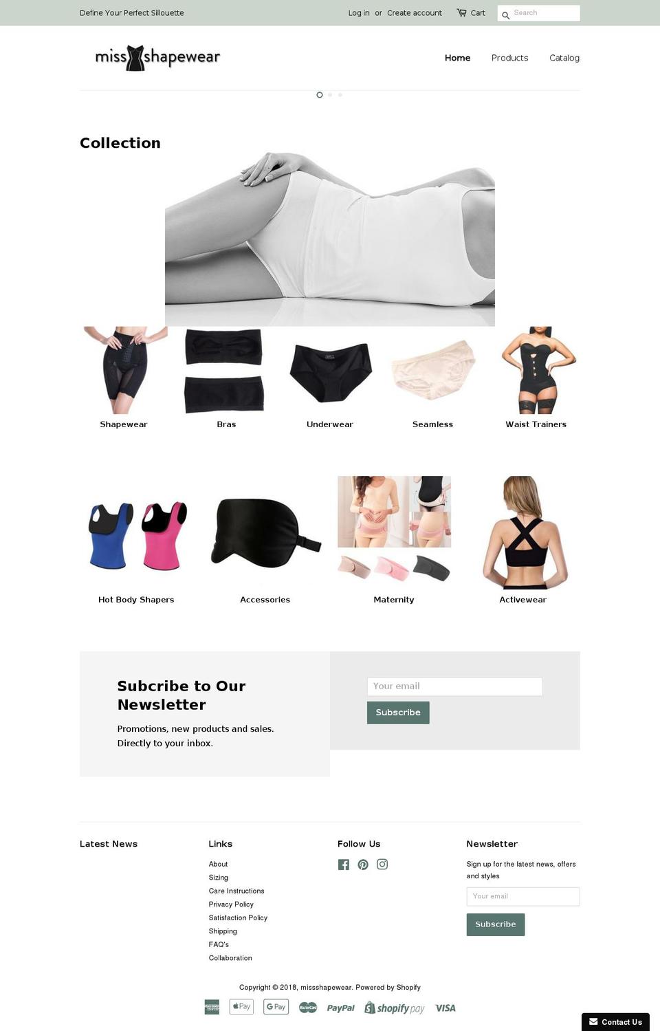missshapewear.com — Shopify storefront screenshot