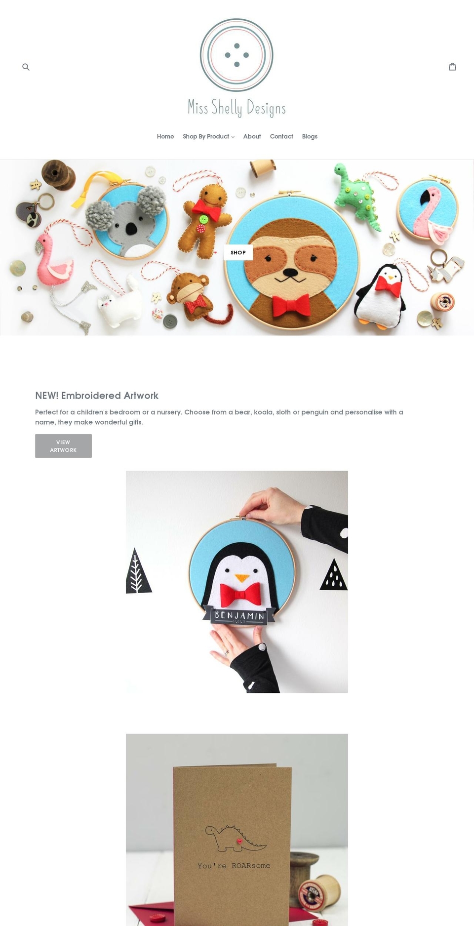 missshellydesigns.com shopify website screenshot