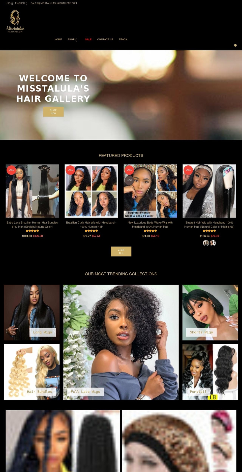 misstalulashairgallery.com shopify website screenshot