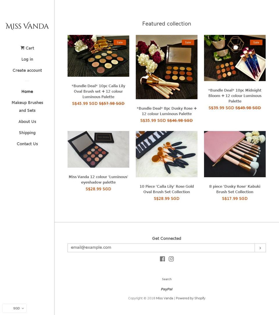 missvanda.com — Shopify storefront screenshot