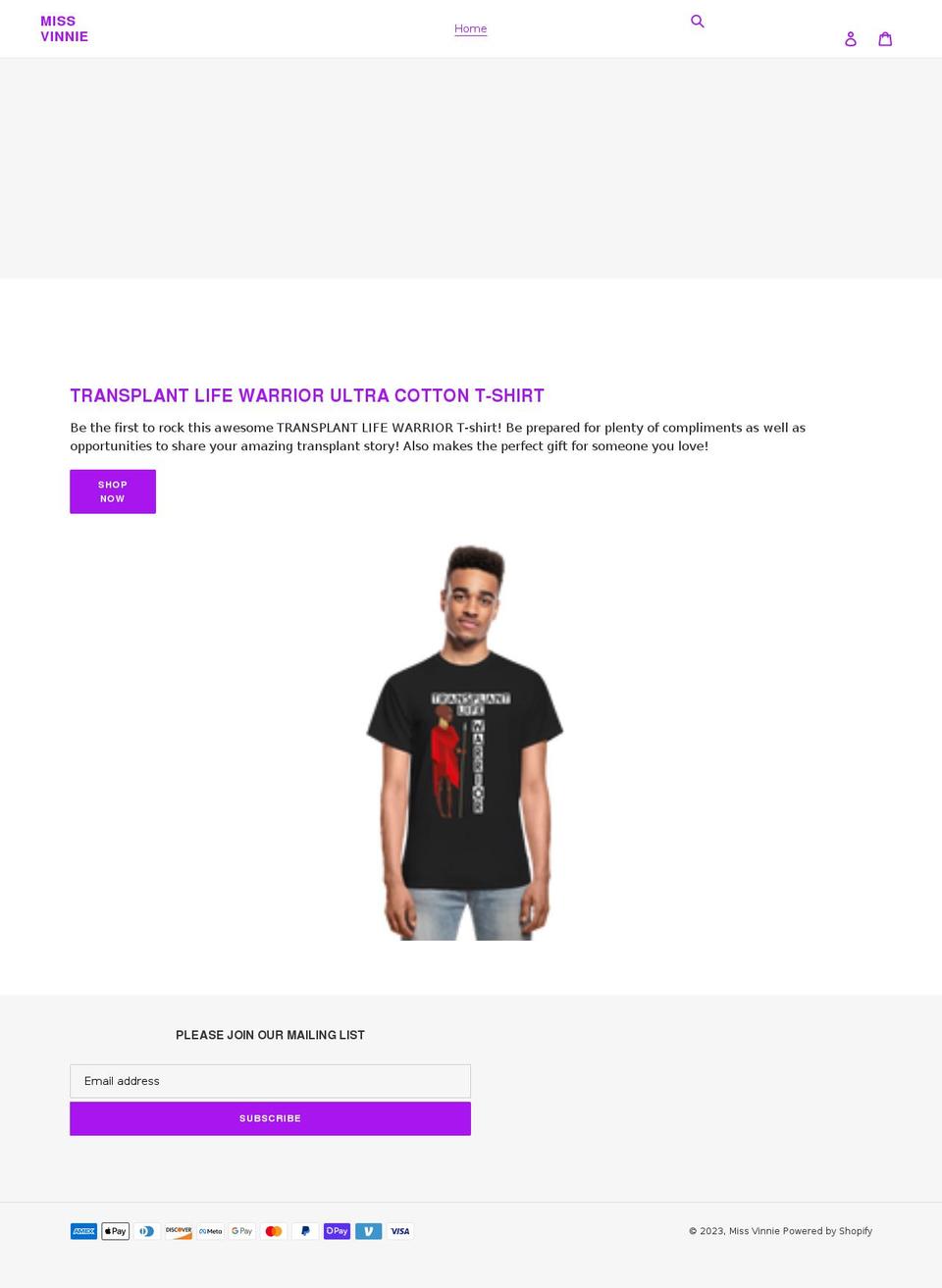 missvinnie.com shopify website screenshot