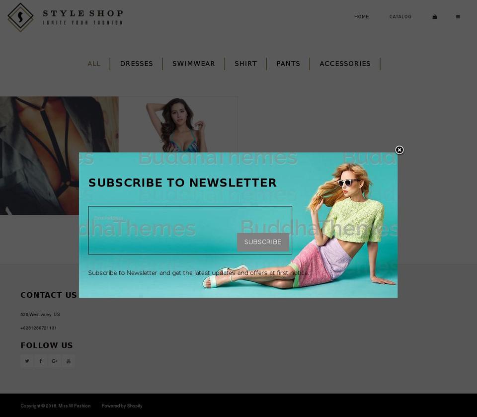 hifashion Shopify theme site example misswfashion.com