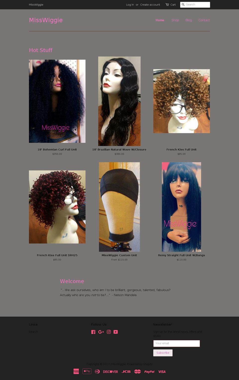 misswiggie.com shopify website screenshot