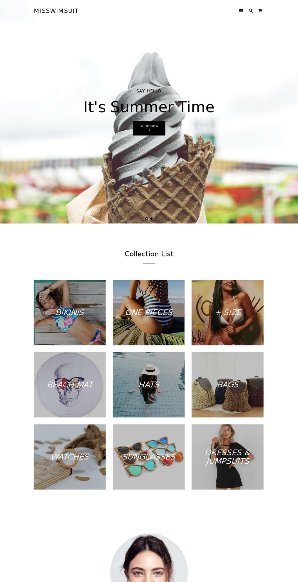 misswimsuit.com — Shopify storefront screenshot