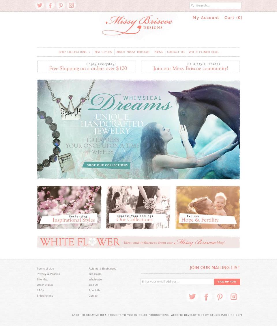 missybriscoe.com shopify website screenshot