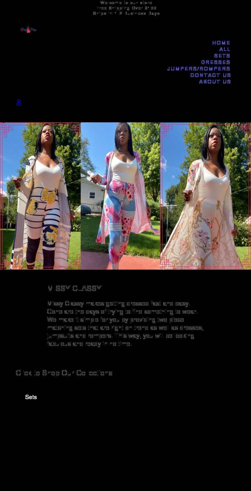 missyclassy.com shopify website screenshot
