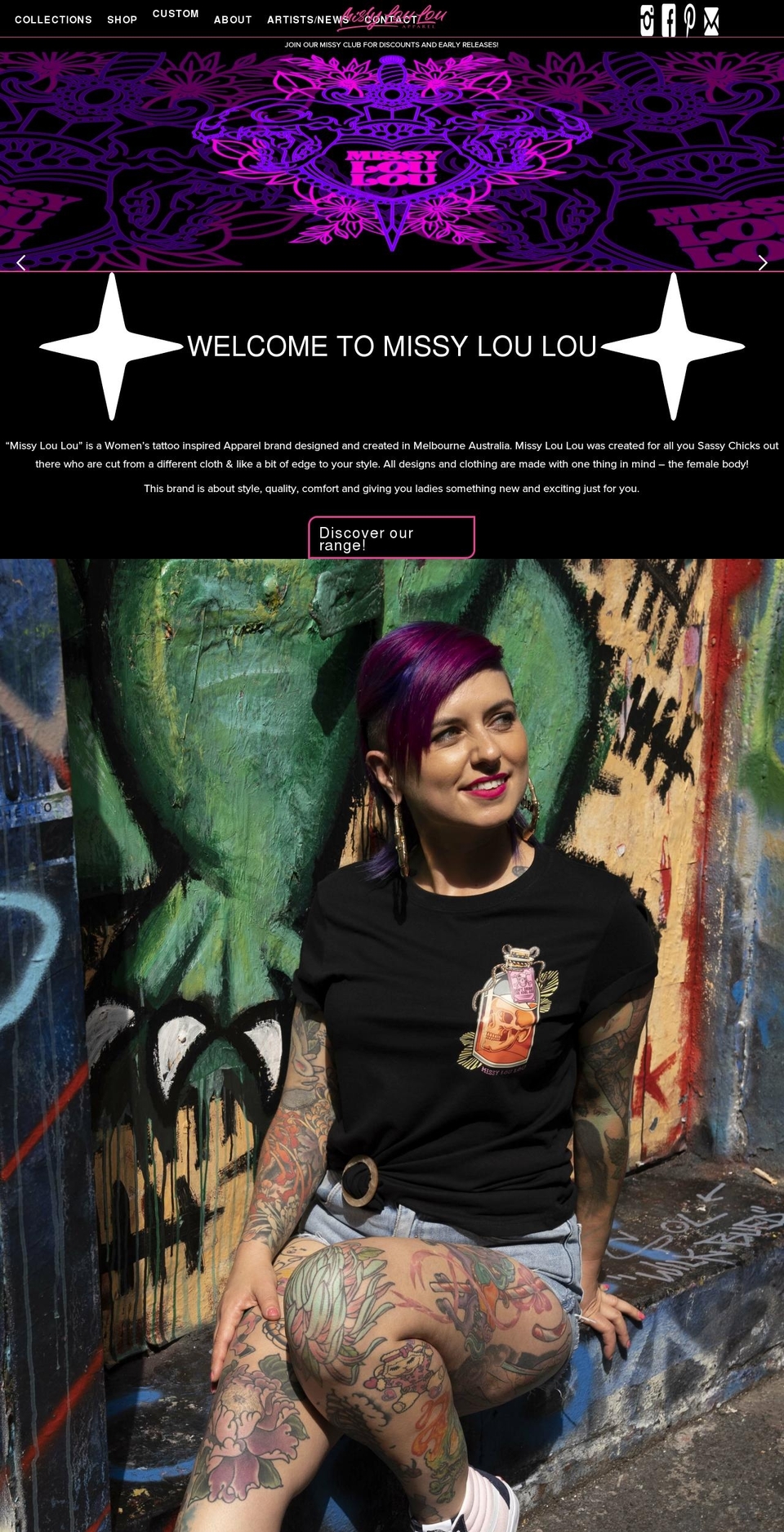 missyloulou.com shopify website screenshot