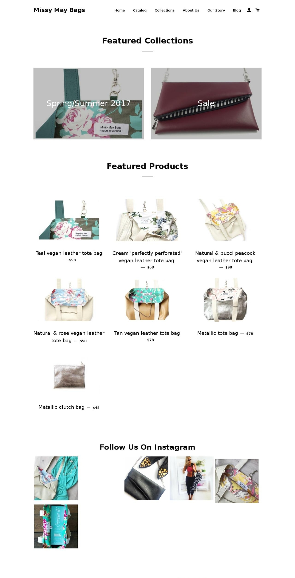 missymaybags.com shopify website screenshot