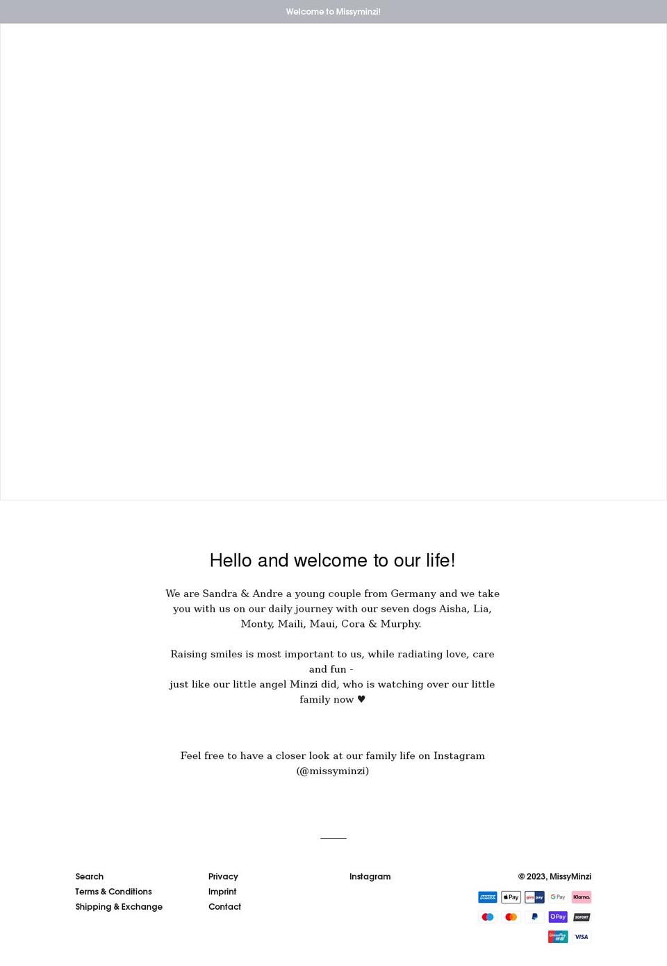 missyminzi.com shopify website screenshot