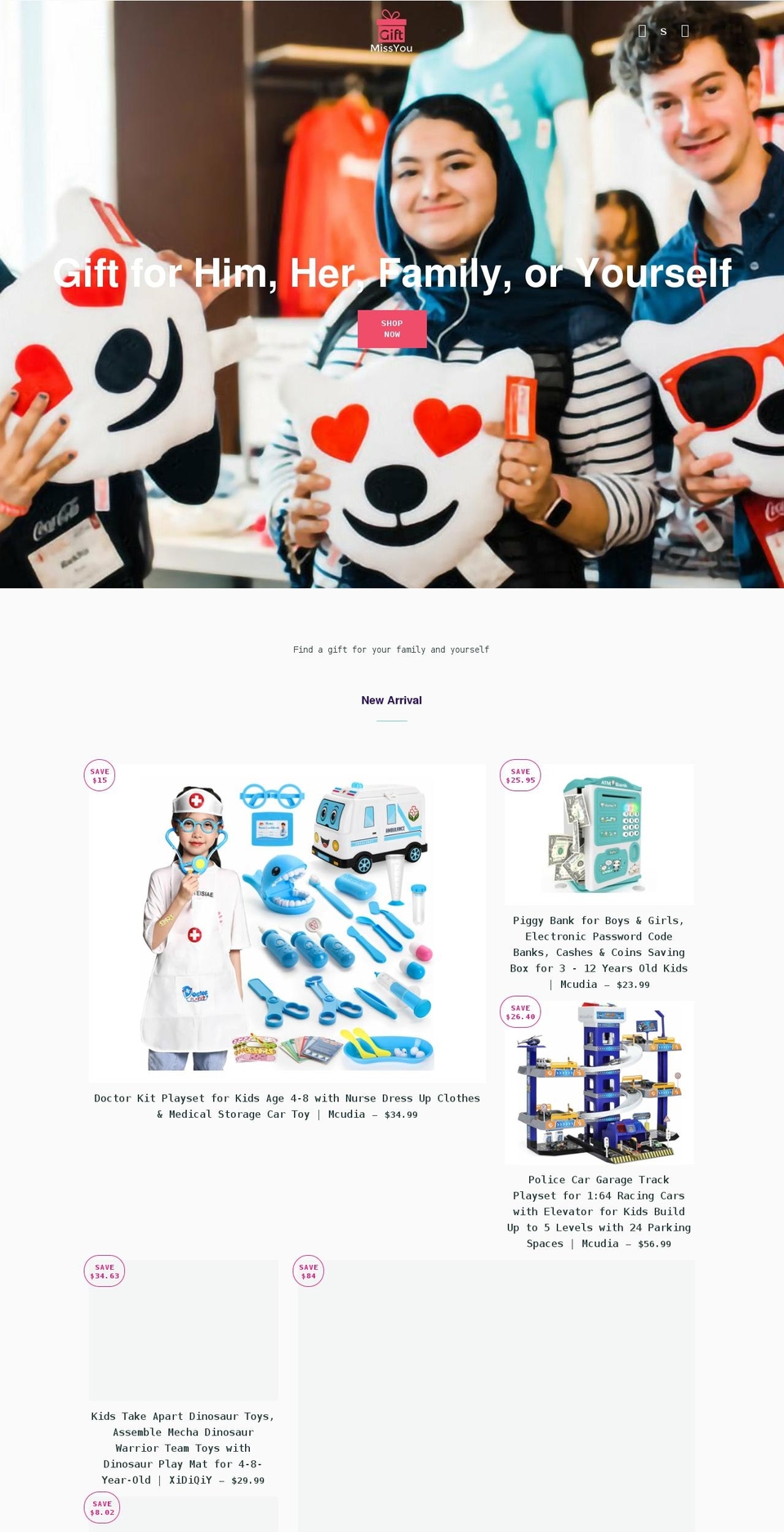 missyougift.com shopify website screenshot