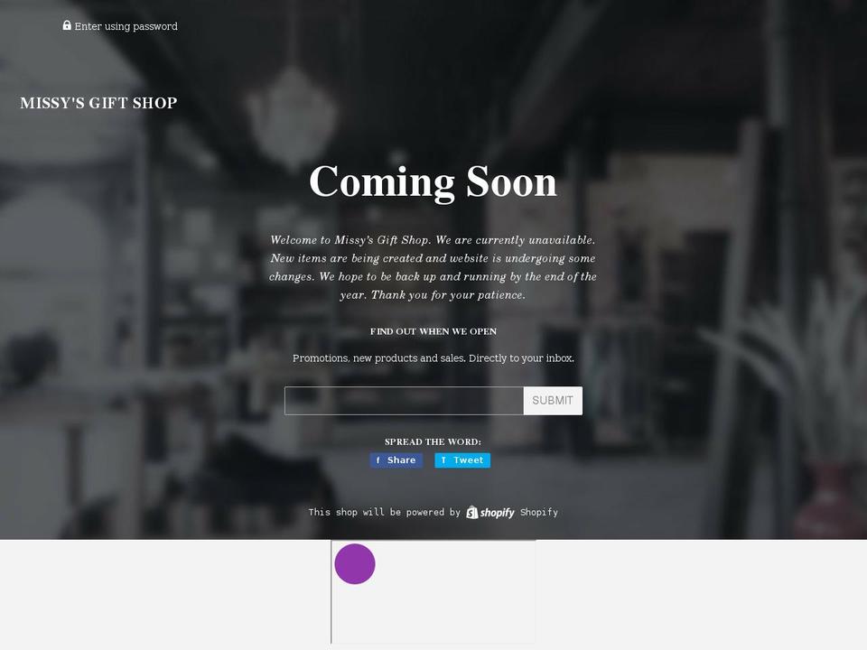 missysgiftshop.com shopify website screenshot