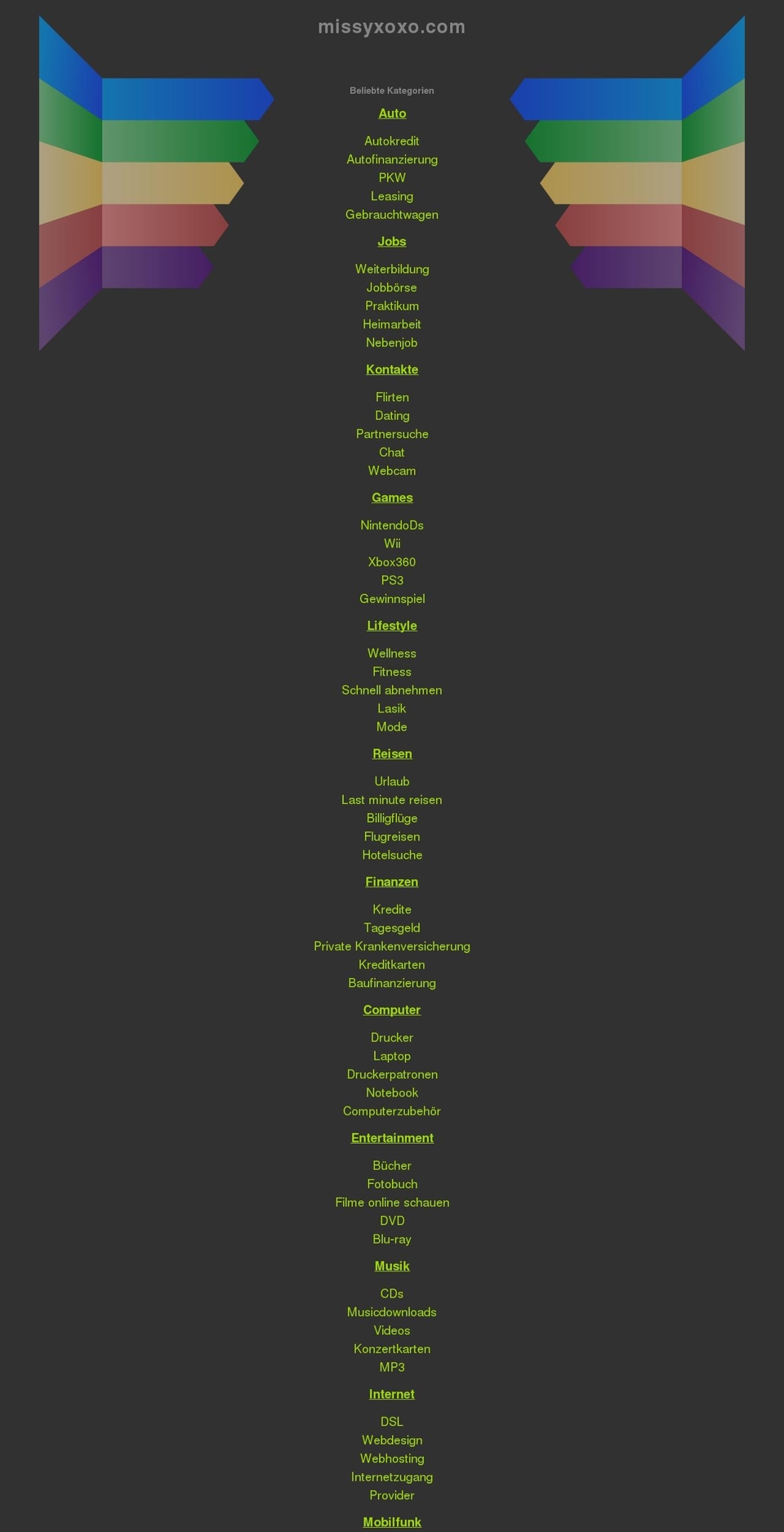 missyxoxo.com shopify website screenshot