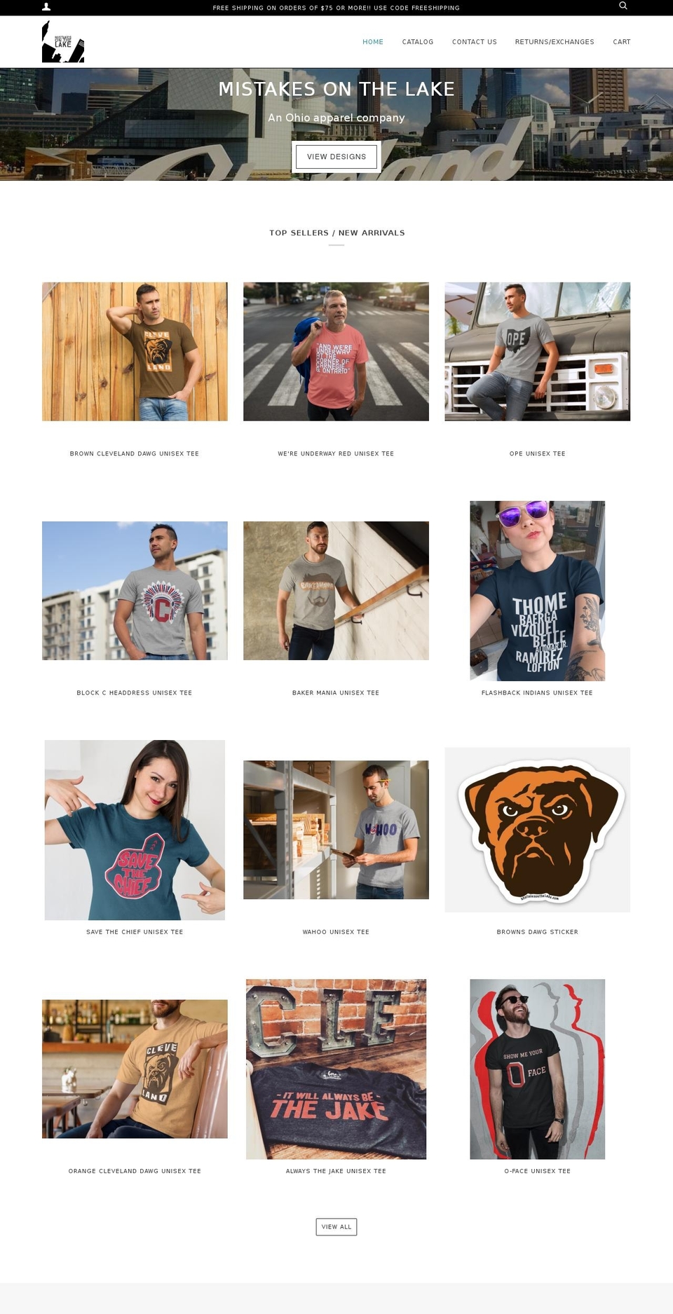 mistakesonthelake.com — Shopify storefront screenshot