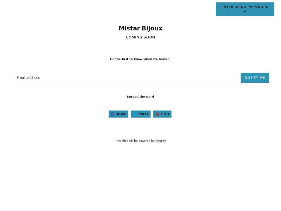 mistarbijoux.com shopify website screenshot